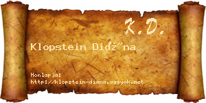 Klopstein Diána névjegykártya